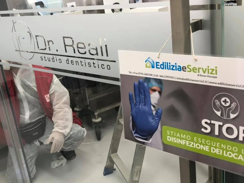 Pulizia e sanificazione locali interni per cliente Studio dentistico Reali